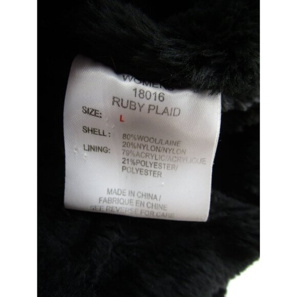 Woolrich Jacket Large Wool Vest Coat Flannel Plaid Sherpa Lining Thick - Picture 8 of 9